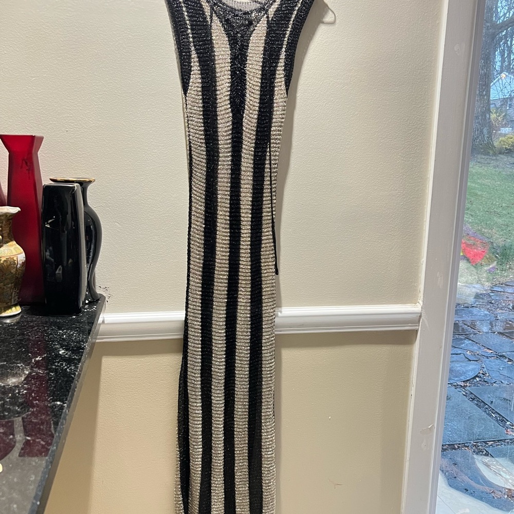 Black and Beige Striped Swim Cover